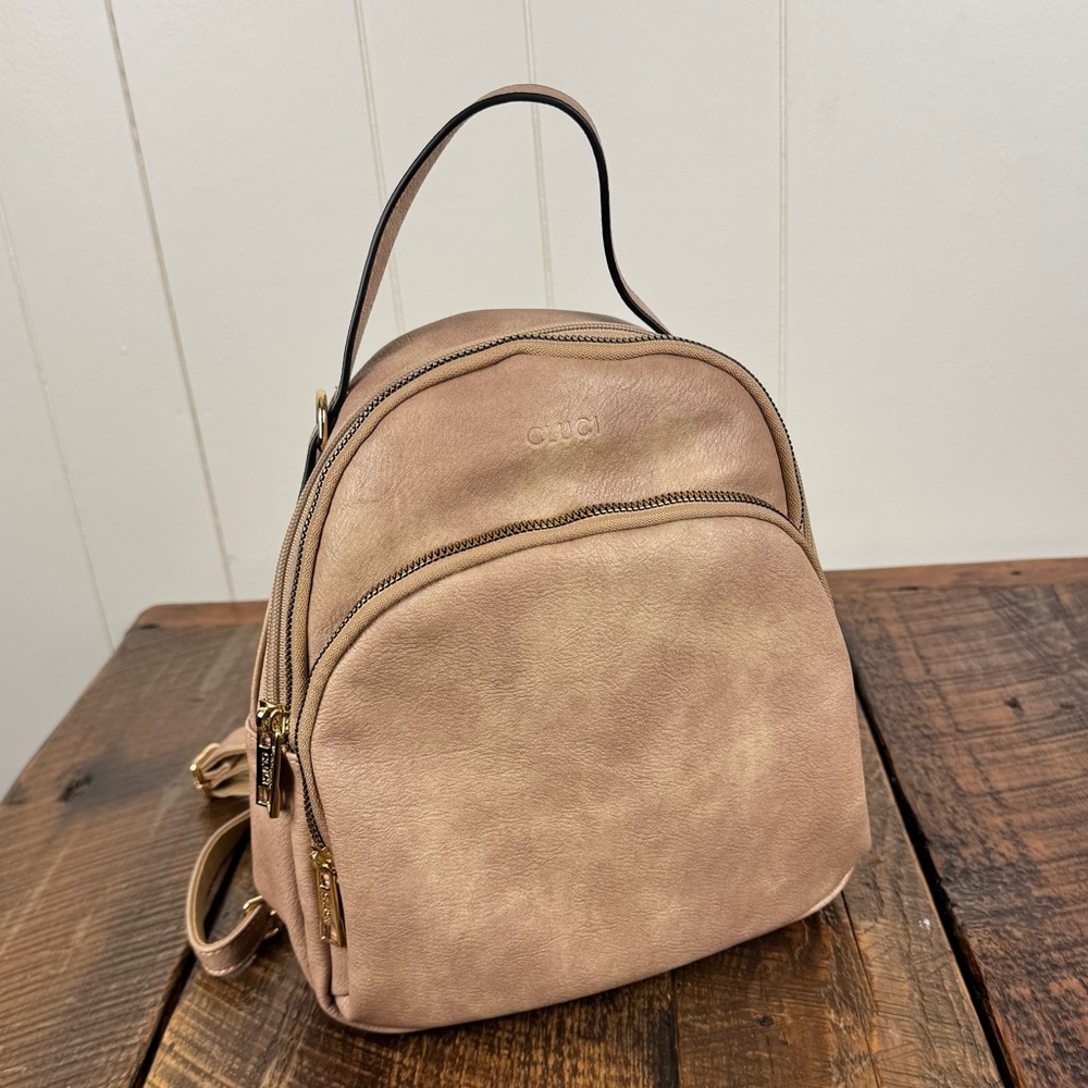 Cluci Tan Backpack Purse